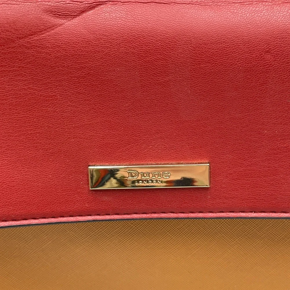 Dune London Bag Womens Rust Red Chestnut Leather Inner Pocket Top Handle Handbag